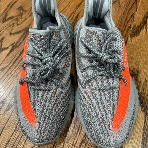 Yeezy Gray and Orange Sneakers
